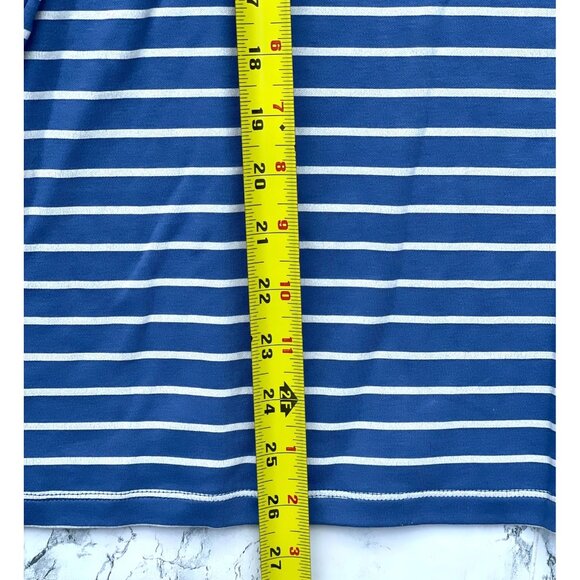 Style & Co. Womens Floral Print Striped 3/4 Sleeve Top Size 0X Blue/White - Picture 4 of 7